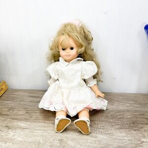 Vintage Gotz WEST German Doll 18" Baby Doll Blonde Hair Lace Dress